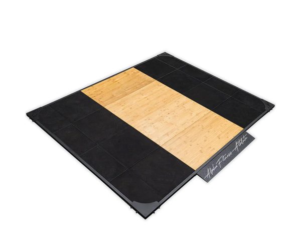 Heavy-Duty Olympic Weightlifting Platform with Wood Center & Rubber Tiles – DDLF-001