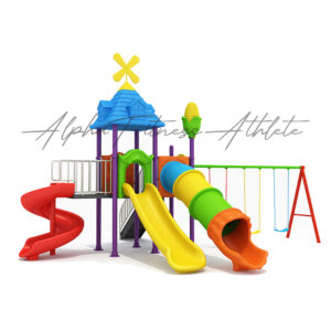 Kids Outdoor Playground Set with Spiral Slide, Tunnel & Swings – Multi-Activity Play Station MT-007