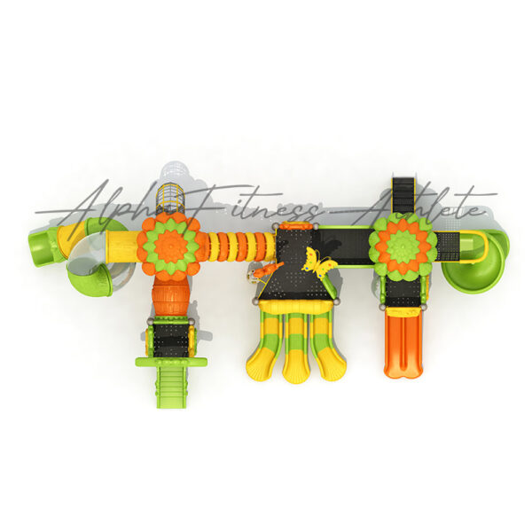 Jungle-Themed Outdoor Multi-Play Station for Kids with Wave and Tube Slides – MT-004 - Image 2