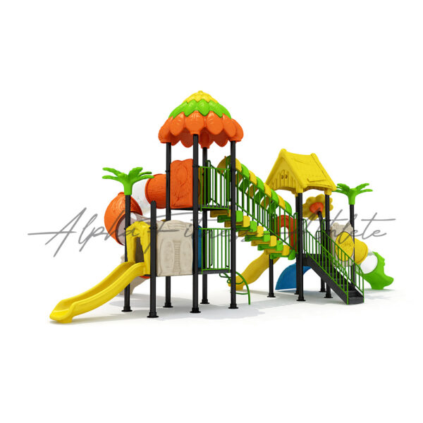 Outdoor Kids Multi-Play Station with Slides, Tunnels and Climbers – Playground Equipment MT-001 - Image 2