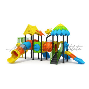 Kids Outdoor Multi-Play Station with Tube Slides and Tunnels – Playground Set MT-002