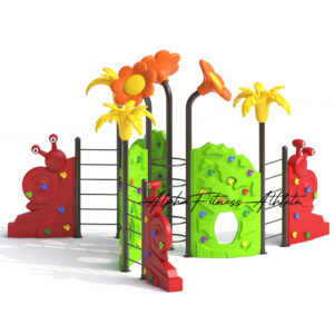 Kids Outdoor Climbing Wall Set – Multi-Activity Playground Rock Climber with Animal Theme - PSC-001