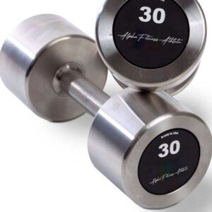 Stainless Steel Dumbbells – 30 LB Fixed Weight Gym Dumbbell Pair for Strength Training & Commercial Use – SDUM-002