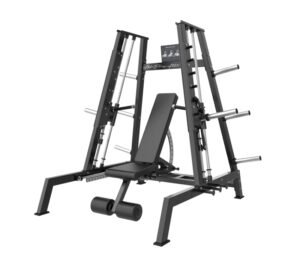 Commercial Smith Machine with Adjustable Bench & Plate Storage – SMM-004