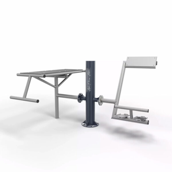 Outdoor Sit-Up Bench with Leg Press – Dual Ab and Lower Body Exercise Station for Parks - BBE-001