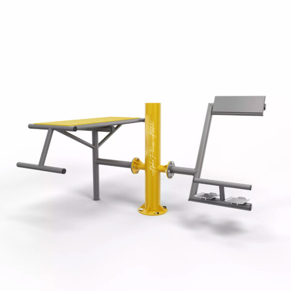 Outdoor Sit-Up Bench with Leg Press – Dual Ab and Lower Body Exercise Station for Parks - BBE-001 - Image 3