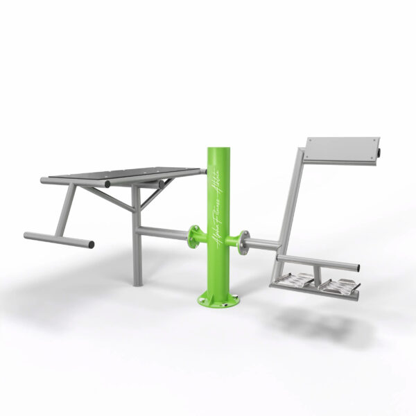 Outdoor Sit-Up Bench with Leg Press – Dual Ab and Lower Body Exercise Station for Parks - BBE-001 - Image 2