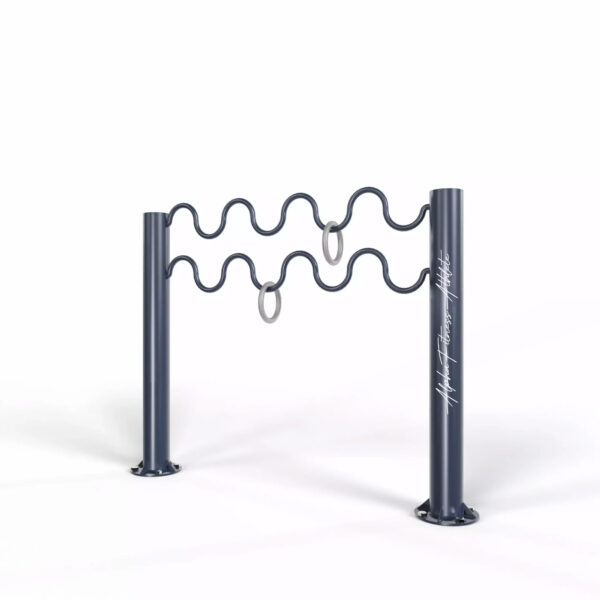 Outdoor Monkey Bar with Rings – Wavy Climbing Fitness Equipment for Parks and Playgrounds - CORD-001