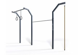 Outdoor Pull-Up Bar Station with Gym Rings & Climbing Rope – Multi-Functional Calisthenics Rig for Adults – CPE-005