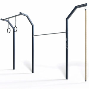 Outdoor Pull-Up Bar Station with Gym Rings & Climbing Rope – Multi-Functional Calisthenics Rig for Adults - CPE-005