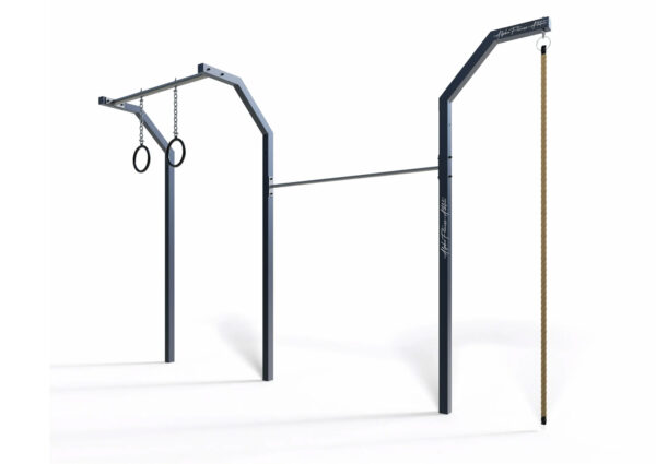 Outdoor Pull-Up Bar Station with Gym Rings & Climbing Rope – Multi-Functional Calisthenics Rig for Adults - CPE-005