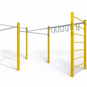 Outdoor Monkey Bar Rig with Pull-Up Bars & Ladder – Calisthenics Fitness Station for Adults - CPE-006