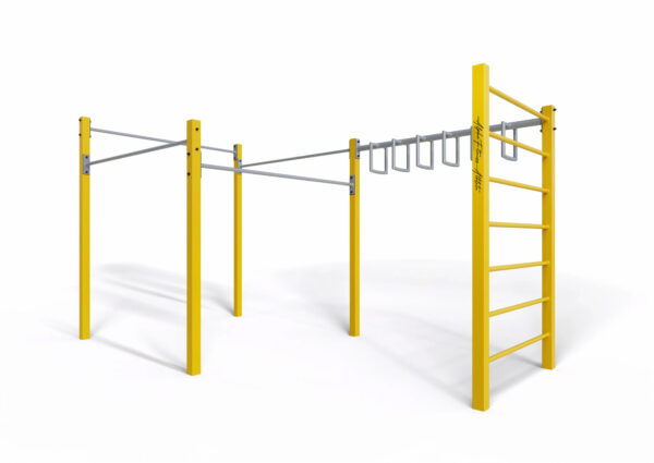 Outdoor Monkey Bar Rig with Pull-Up Bars & Ladder – Calisthenics Fitness Station for Adults - CPE-006