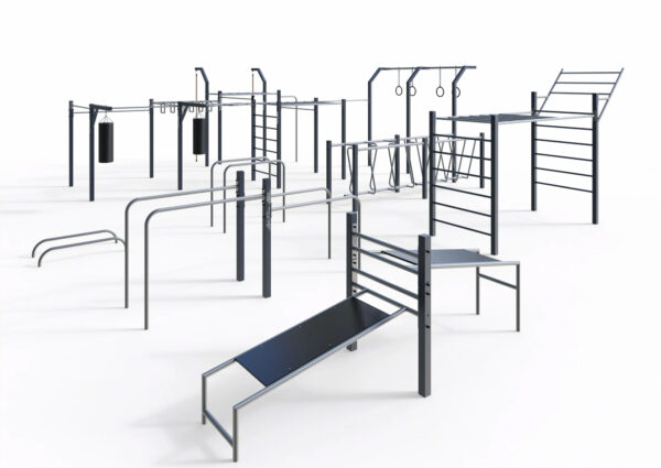 Full Outdoor Calisthenics & Obstacle Course Training Park – Multi-Functional Fitness Playground with Monkey Bars, Rings, Ladder & Benches - CPE-011 - Image 2