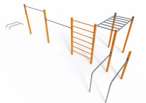 Compact Outdoor Calisthenics Station with Monkey Bars, Ladder & Parallel Bars – Functional Fitness Rig for Adults – CPE-012