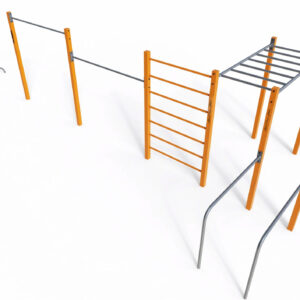 Compact Outdoor Calisthenics Station with Monkey Bars, Ladder & Parallel Bars – Functional Fitness Rig for Adults - CPE-012