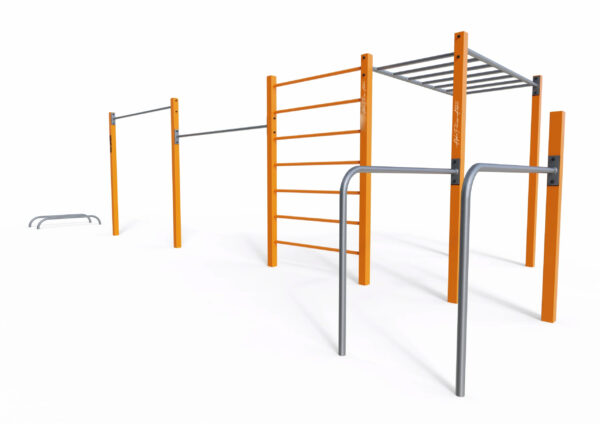 Compact Outdoor Calisthenics Station with Monkey Bars, Ladder & Parallel Bars – Functional Fitness Rig for Adults - CPE-012 - Image 2