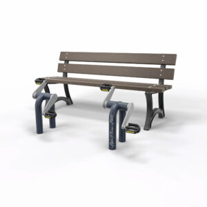 Outdoor Fitness Bench with Pedal Exerciser – Dual Arm and Leg Workout for Parks - SITV-001