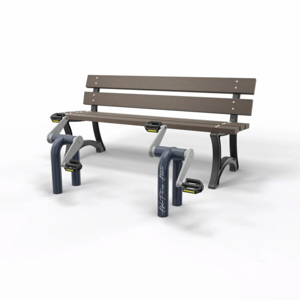 Outdoor Fitness Bench with Pedal Exerciser – Dual Arm and Leg Workout for Parks - SITV-001