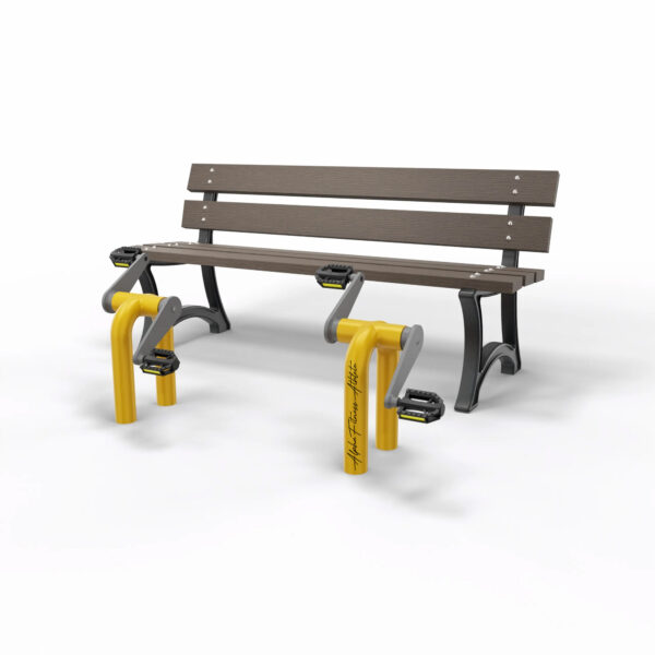 Outdoor Fitness Bench with Pedal Exerciser – Dual Arm and Leg Workout for Parks - SITV-001 - Image 3