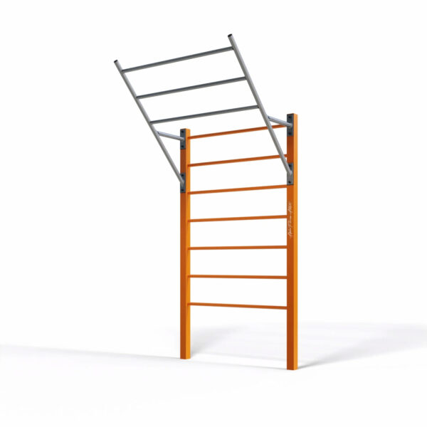 Angled Wall-Mounted Monkey Bar Ladder for Calisthenics – Outdoor Steel Climbing and Training Station - SWLB-001