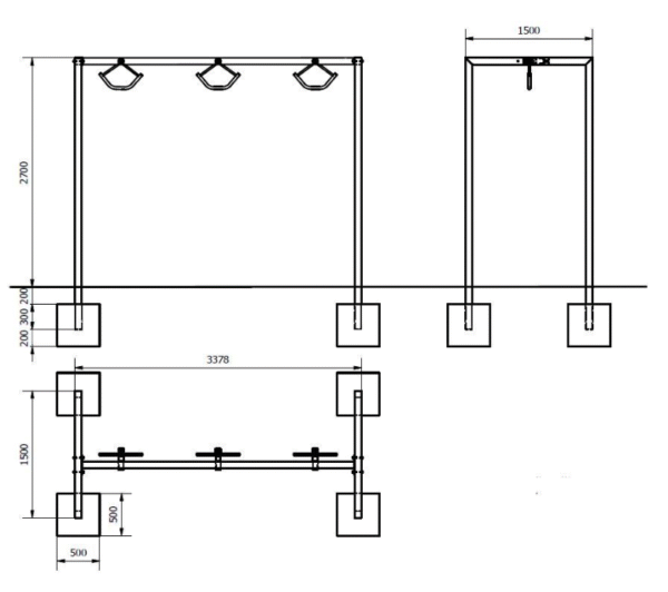 Outdoor Triple Grip Pull-Up Bar Station for Parks & Fitness Trails – Heavy-Duty Monkey Bar Structure - MH-001 - Image 2