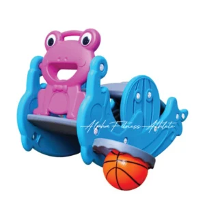 2-in-1 Rocker & Basketball Set for Toddlers Animal-Themed Seesaw with Hoop Indoor Outdoor Play 100x60x55 cm