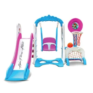 3-in-1 Swing Slide Basketball Playset for Kids – Indoor & Outdoor Playground Combo (Ages 2–6)