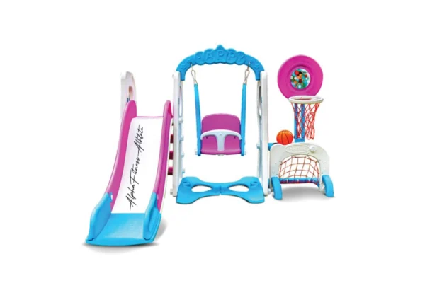 3-in-1 Swing Slide Basketball Playset for Kids – Indoor & Outdoor Playground Combo (Ages 2–6)