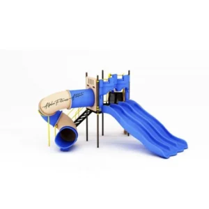 Castle-Themed Outdoor Playground Set with Triple Slide & Tunnel Slide