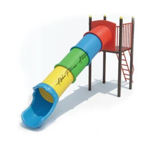 Colorful Outdoor Tunnel Slide for Kids – Enclosed Playground Tube Slide
