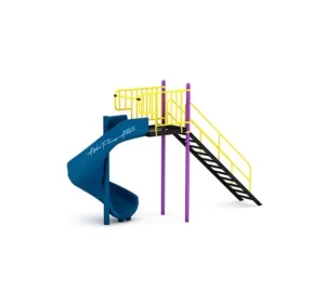 Freestanding Spiral Slide with Platform & Safety Railings – FNST-0010