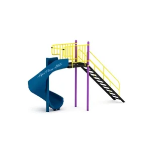 Freestanding Spiral Slide with Platform & Safety Railings