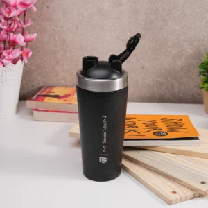 M7 Stainless Steel 750 ml Shaker – Gym, Fitness, Workout, Protein Mixer Bottle for Men & Women - Black