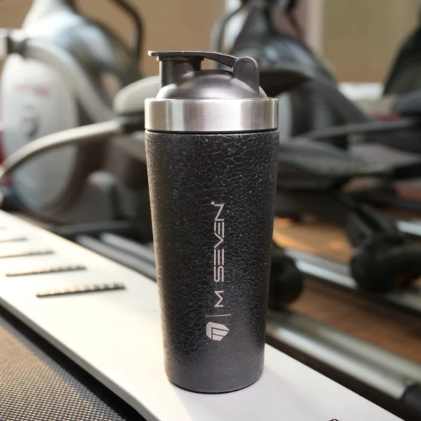 M7 Stainless Steel 750 ml Shaker – Gym, Fitness, Workout, Protein Mixer Bottle for Men & Women - Black