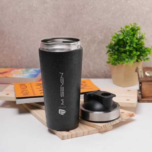 M7 Stainless Steel 750 ml Shaker – Gym, Fitness, Workout, Protein Mixer Bottle for Men & Women - Black