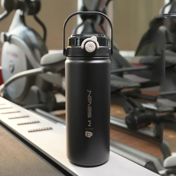 M7 Stainless Steel Water Bottle 1200ml – Thermos Flask, Leakproof, Double Wall Insulation - Black