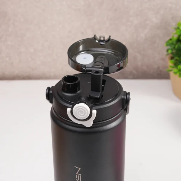 M7 Stainless Steel Water Bottle 1200ml – Thermos Flask, Leakproof, Double Wall Insulation - Black