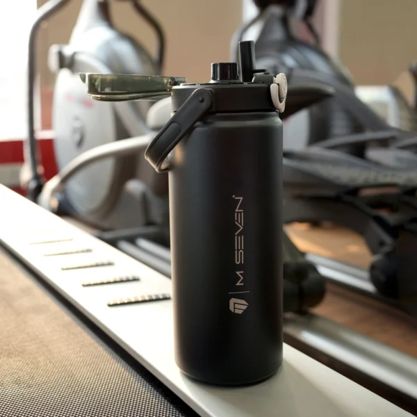 M7 Stainless Steel Water Bottle 1200ml – Thermos Flask, Leakproof, Double Wall Insulation - Black