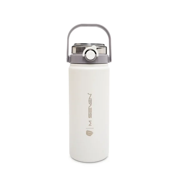 M7 Stainless Steel Water Bottle 1200ml – Thermos Flask, Leakproof, Double Wall Insulation - White