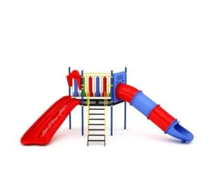 Outdoor Dual Slide Playground Set with Tunnel Slide & Wave Slide – FNST-005