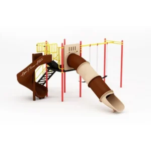 Outdoor Multi-Activity Playground Set with Dual Slides, Swings & Monkey Bars