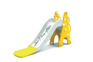 Premium Kids Indoor Outdoor Slide – Eiffel Tower Design | Durable Plastic Play Slide for Toddlers & Children (Yellow & Grey) – CS-001