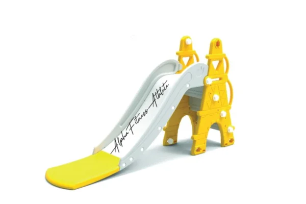 Premium Kids Indoor Outdoor Slide – Eiffel Tower Design Durable Plastic Play Slide for Toddlers & Children (Yellow & Grey) - CS-001