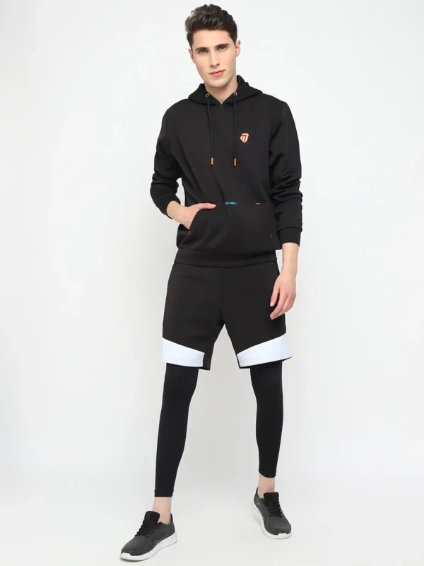Mens Hoodie and Workout Shorts with Tights - Image 5