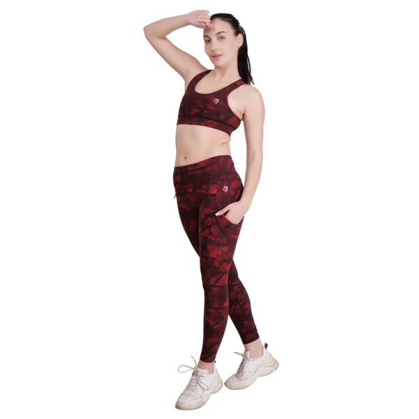Women's Yoga Set 2-Piece - Light Brown Thulian | Workout Outfit, Activewear Matching Set - Image 4