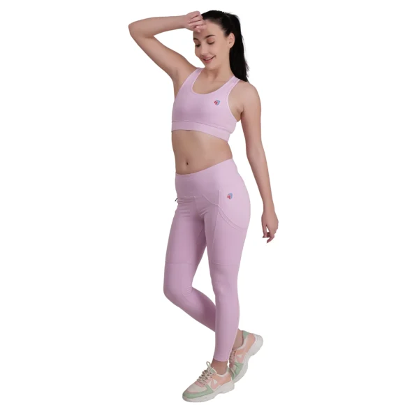 Women's Pink Pine Yoga Co-ord Set | Workout & Gym Clothing - 2 Piece Activewear - Image 4