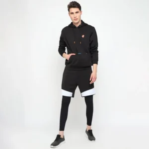 Mens Hoodie and Workout Shorts with Tights