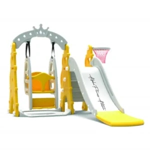 Castle 3-in-1 Kids Playset with Slide, Swing & Basketball Hoop