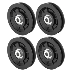 4 inch Universal Nylon Bearing Pulley Wheel Replace for Gym Equipment Part Cable Merchine, Universal Wearproof Abration Bearing, Gym Equipment and Garage Door Pulley System (4 Pulley)